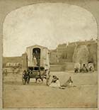 Clifton Baths with Bathing Machine  [Stereoview  1860s]